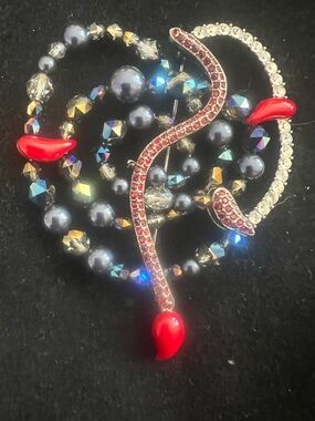 Swarovski Crystal Brooch with Pearl Bead Accents
